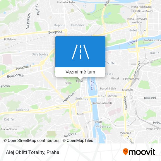 Alej Obětí Totality mapa