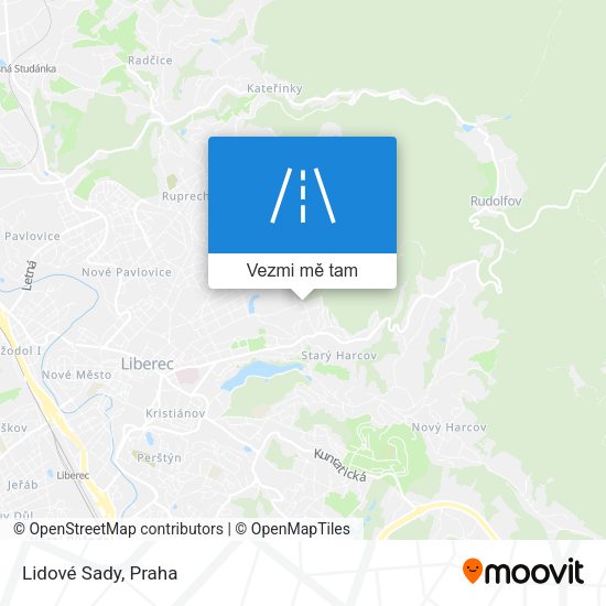 Lidové Sady mapa