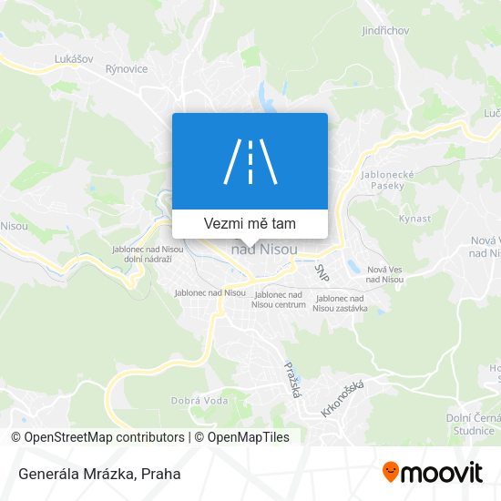 Generála Mrázka mapa
