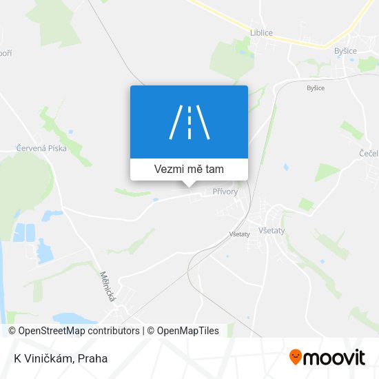 K Viničkám mapa