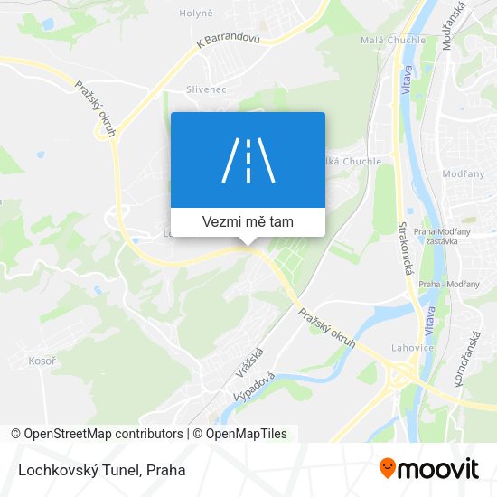 Lochkovský Tunel mapa