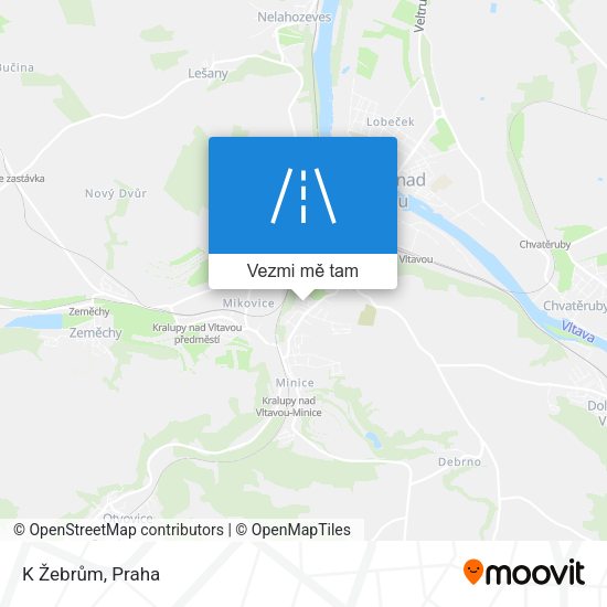 K Žebrům mapa