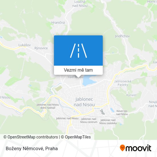 Boženy Němcové mapa