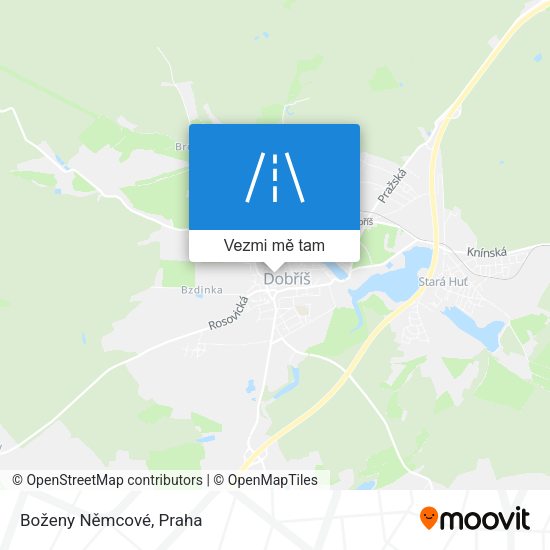Boženy Němcové mapa
