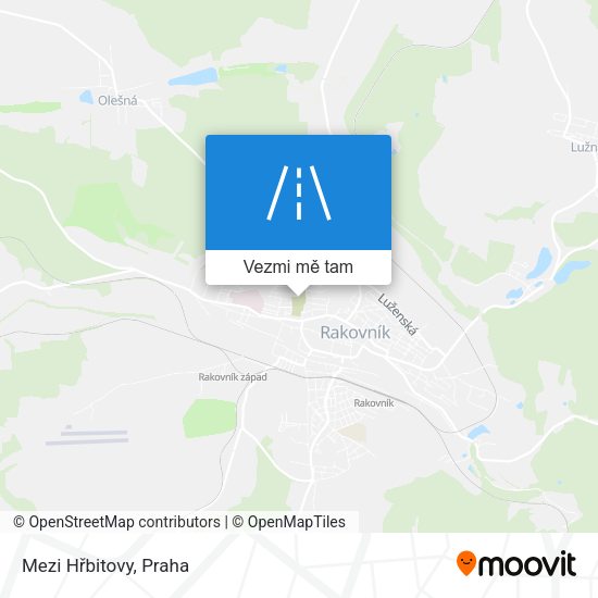 Mezi Hřbitovy mapa