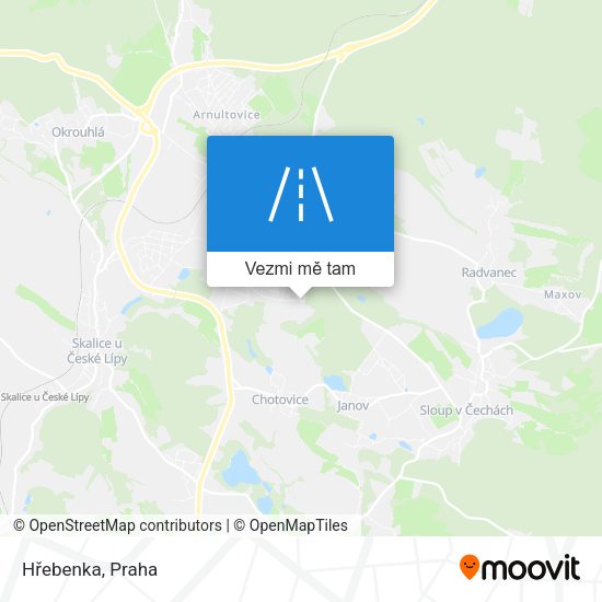 Hřebenka mapa