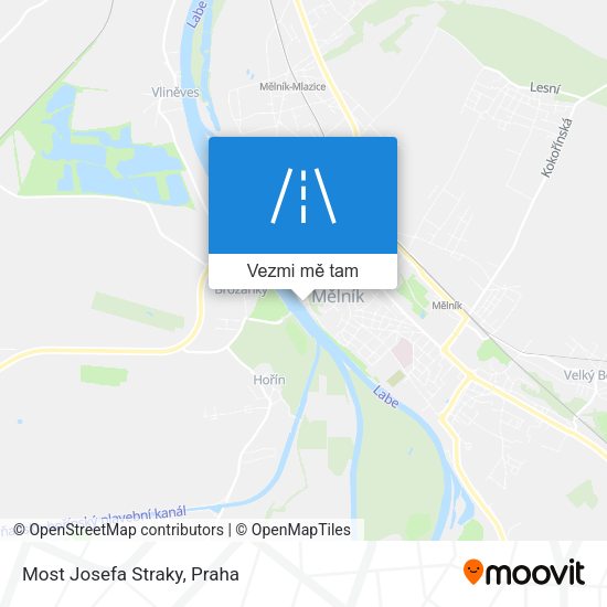 Most Josefa Straky mapa