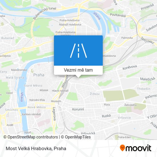 Most Velká Hrabovka mapa