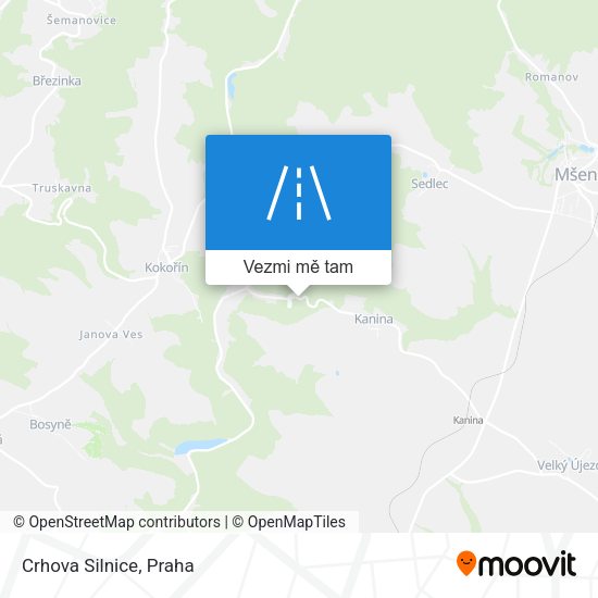 Crhova Silnice mapa