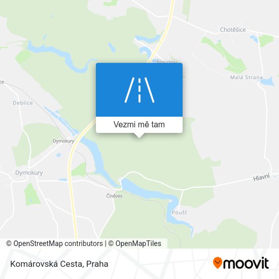 Komárovská Cesta mapa