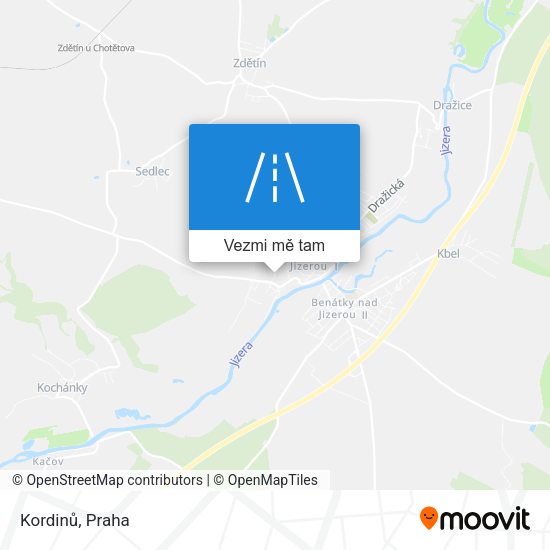 Kordinů mapa