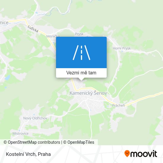 Kostelní Vrch mapa