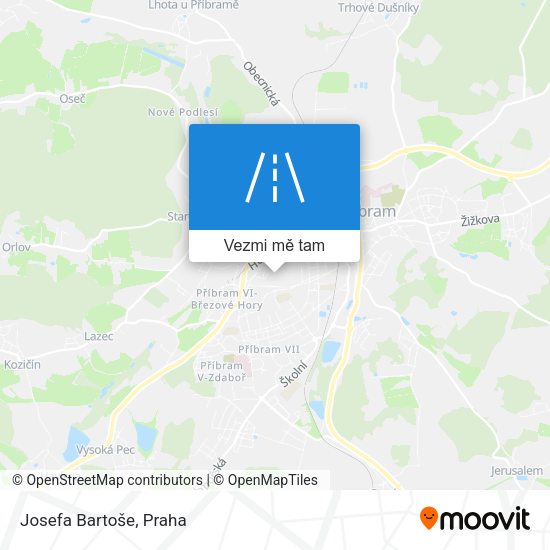 Josefa Bartoše mapa