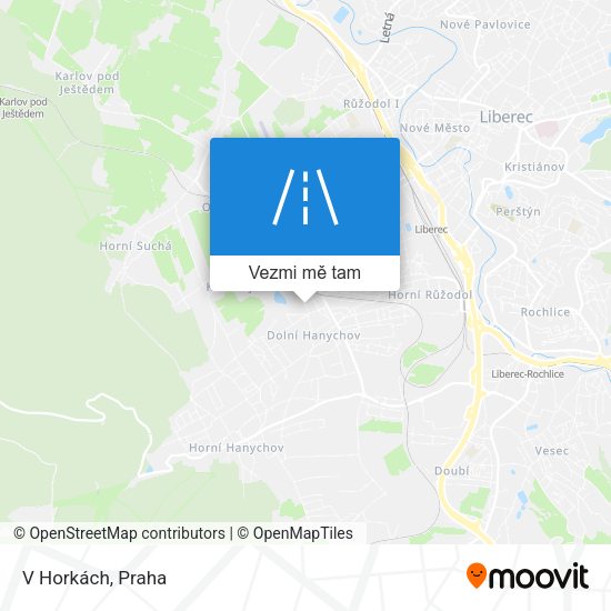V Horkách mapa