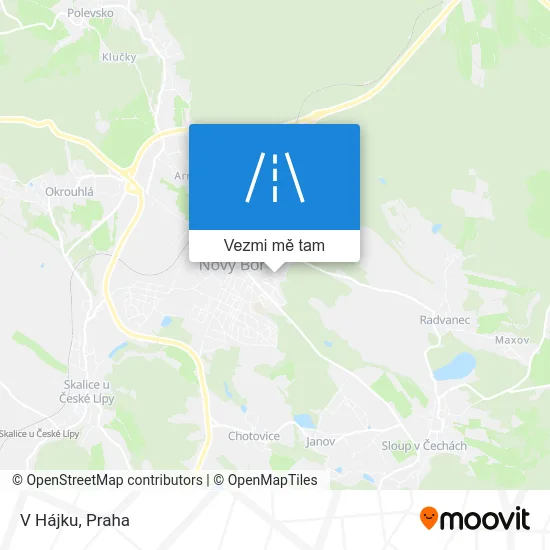 V Hájku mapa