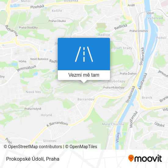 Prokopské Údolí mapa