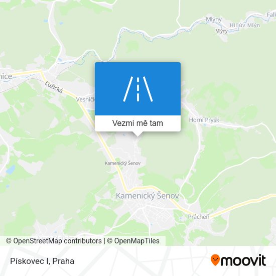 Pískovec I mapa