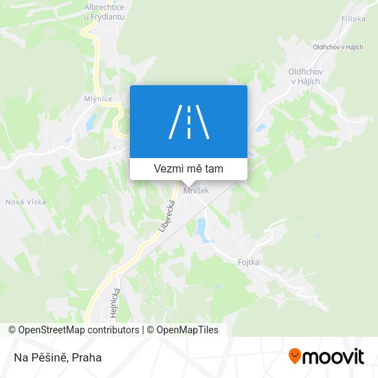 Na Pěšině mapa