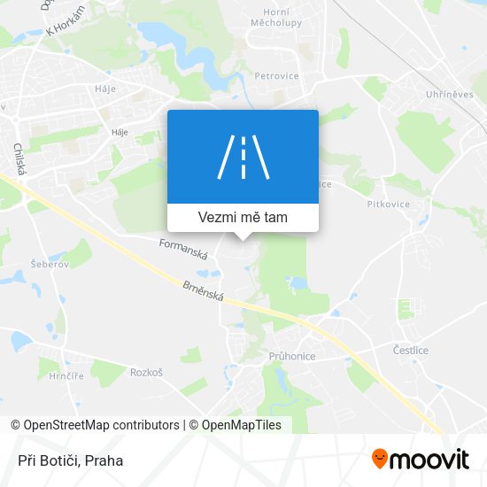 Při Botiči mapa