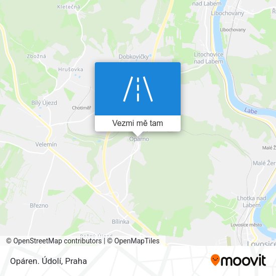 Opáren. Údolí mapa