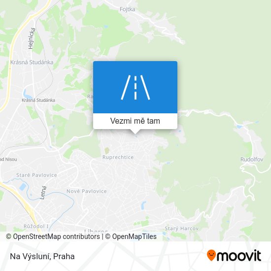 Na Výsluní mapa