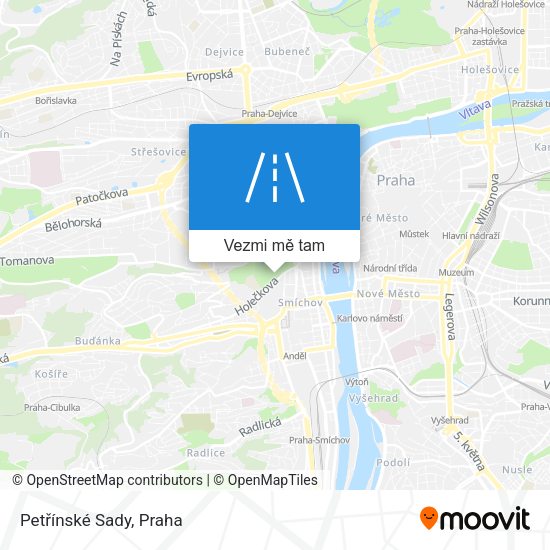 Petřínské Sady mapa