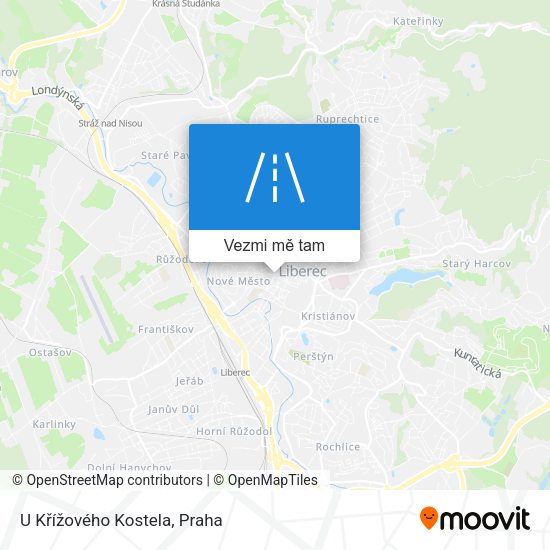 U Křížového Kostela mapa