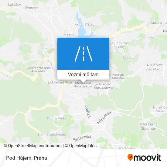 Pod Hájem mapa