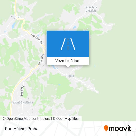 Pod Hájem mapa