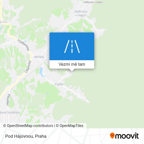 Pod Hájovnou mapa