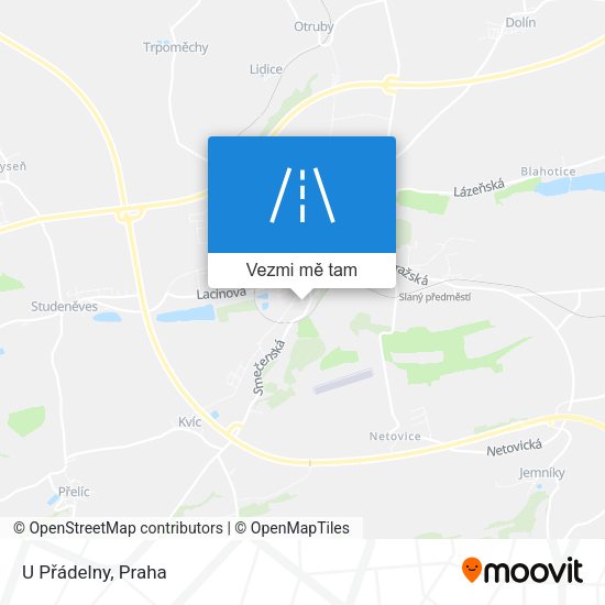 U Přádelny mapa
