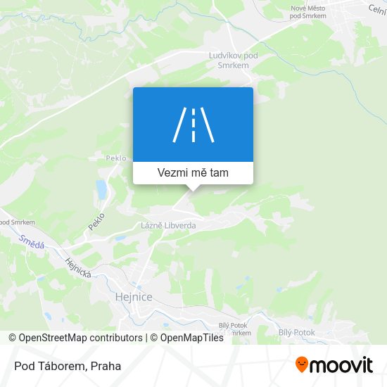 Pod Táborem mapa