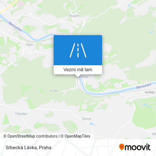 Srbecká Lávka mapa