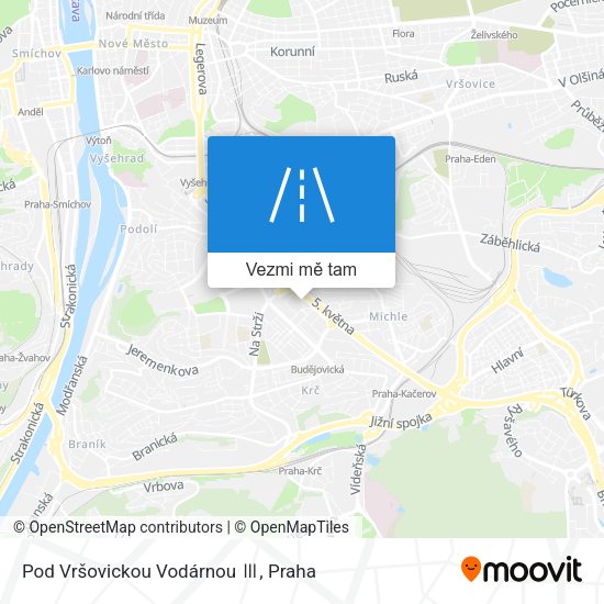 Pod Vršovickou Vodárnou Ⅲ mapa