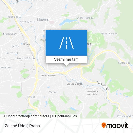 Zelené Údolí mapa