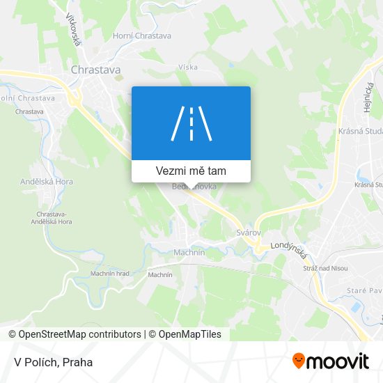 V Polích mapa