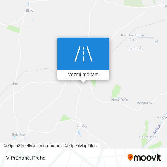 V Průhoně mapa