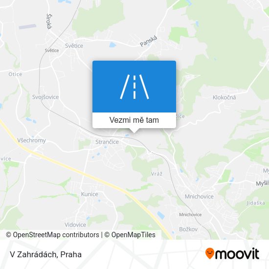 V Zahrádách mapa