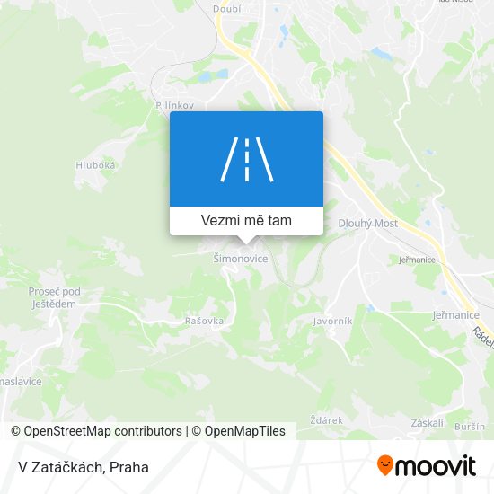 V Zatáčkách mapa