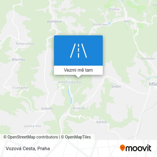 Vozová Cesta mapa