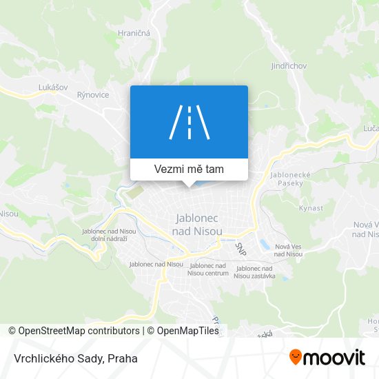 Vrchlického Sady mapa