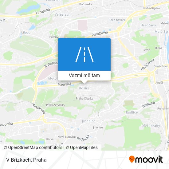 V Břízkách mapa