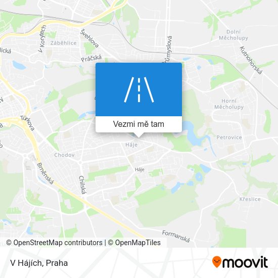 V Hájích mapa
