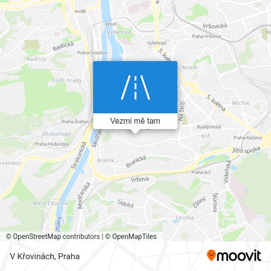 V Křovinách mapa