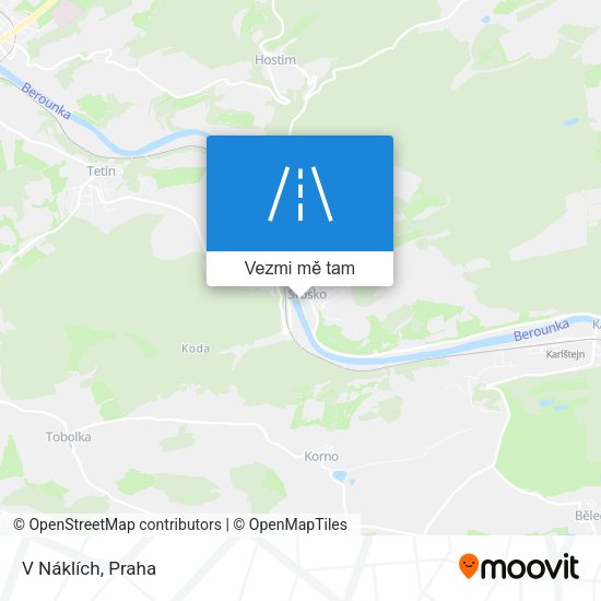 V Náklích mapa