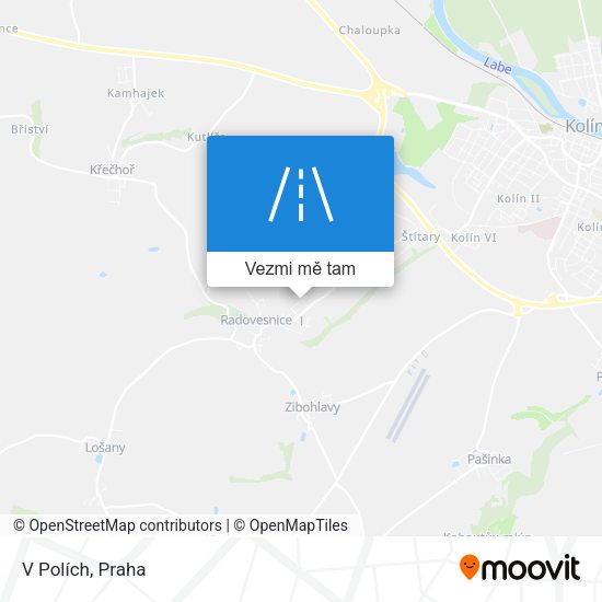 V Polích mapa