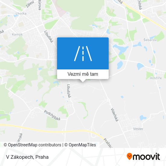 V Zákopech mapa