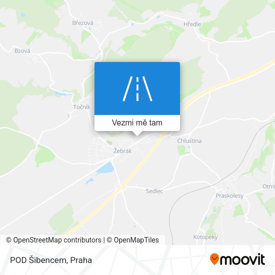 POD Šibencem mapa