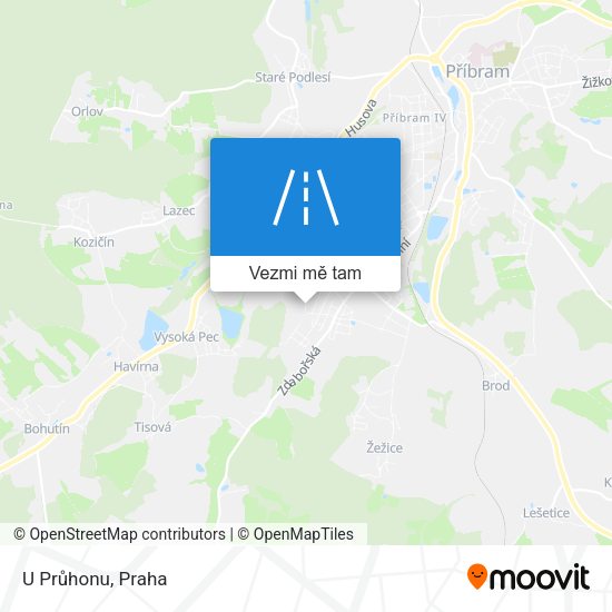 U Průhonu mapa