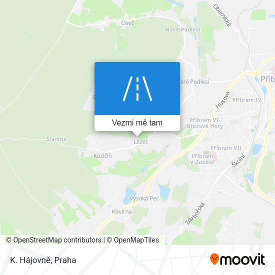 K. Hájovně mapa